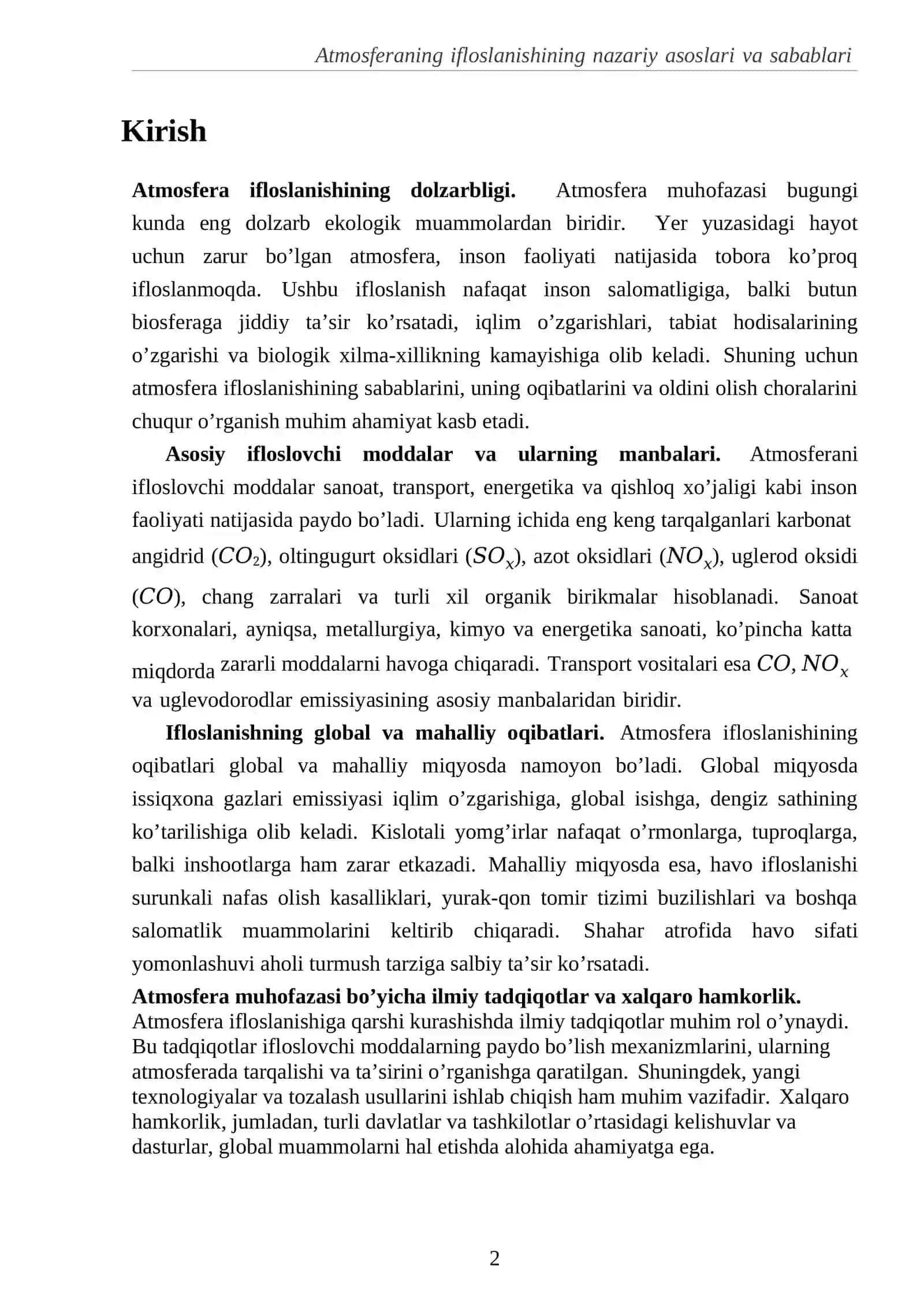 Atmosferaning ifloslanishining nazariy asoslari va sabablari 2