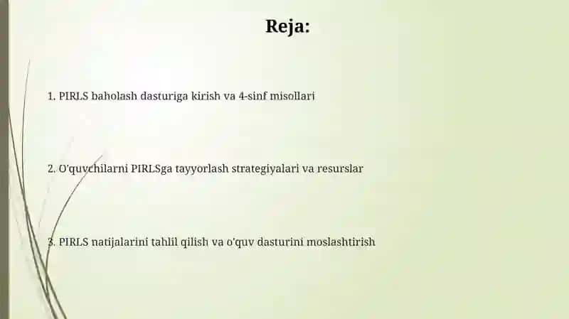 Xalqaro PIRLS baholash dasturi 2