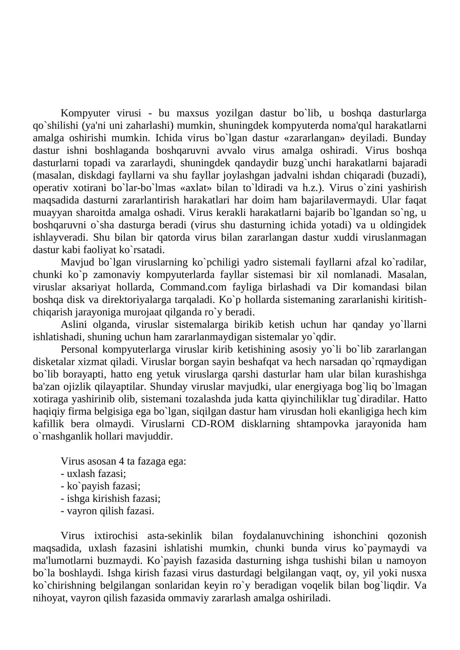 Kompyuter viruslari va ularning zararli faktorlari 2