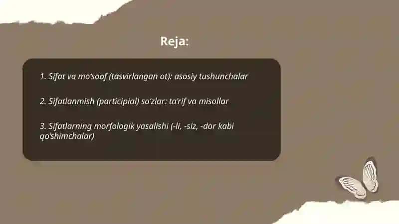 موصوف و صفة(sifat va sifatlanmish) 2