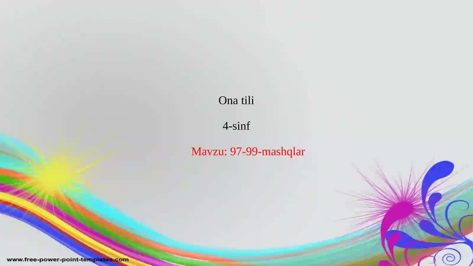 Onatili 4-sinf Mavzu: 97-99-mashqlar 2