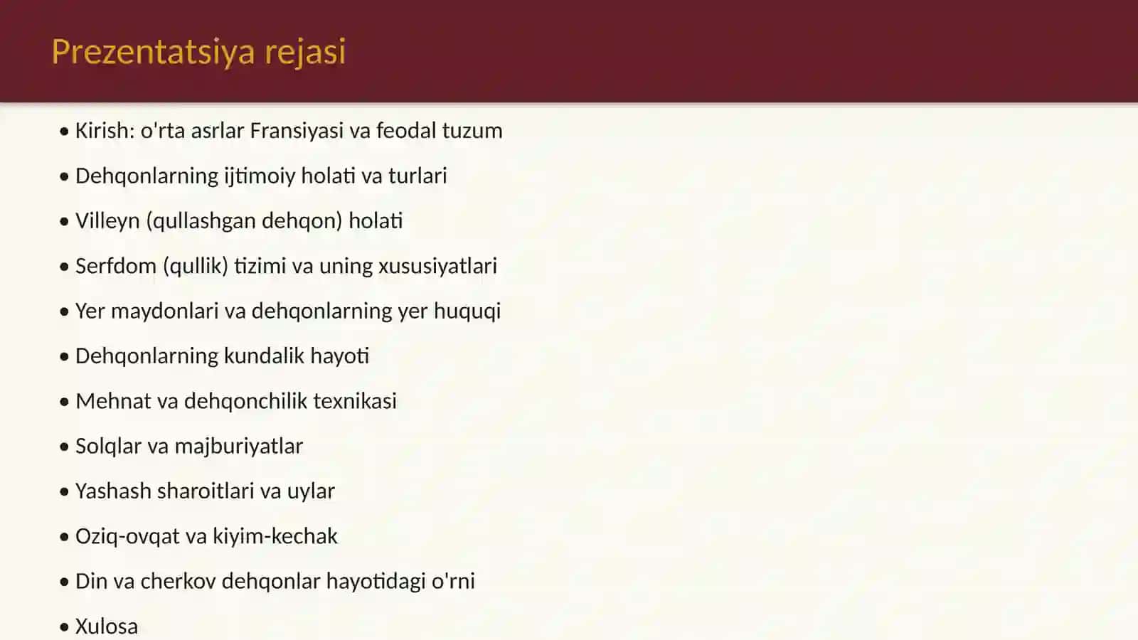 XI-XV asrlarda Fransiya dehqonlarining ahvoli 2