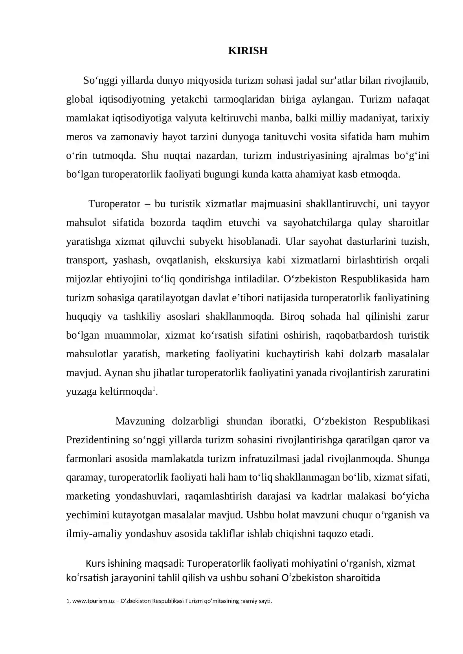 TUROPEREYTINGDA XIZMAT KO'RSATISHNI TASHKIL QILISH 2
