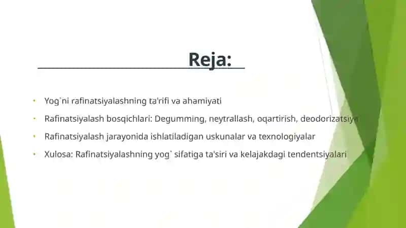Yog`ni rafinatsiyalash 2