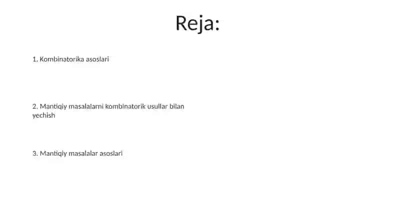 Mantiqiy masalalar va kombinatorika 2