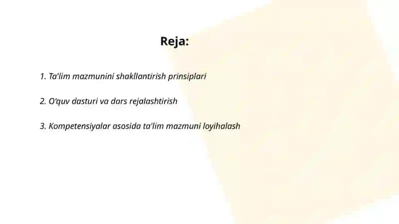 Ta'lim mazmuni, õqitish metodlari va vositalari 2