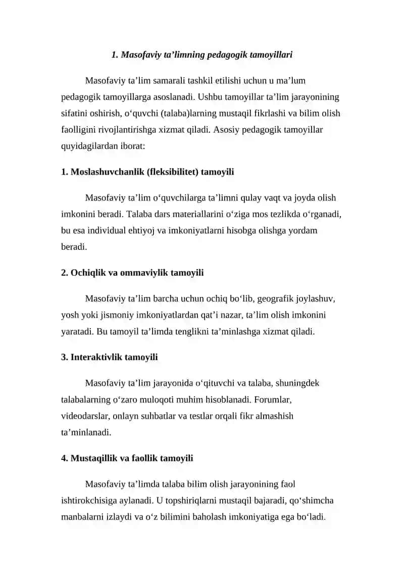 Masofaviy ta'limning pedagogik imkoniyatlari 2