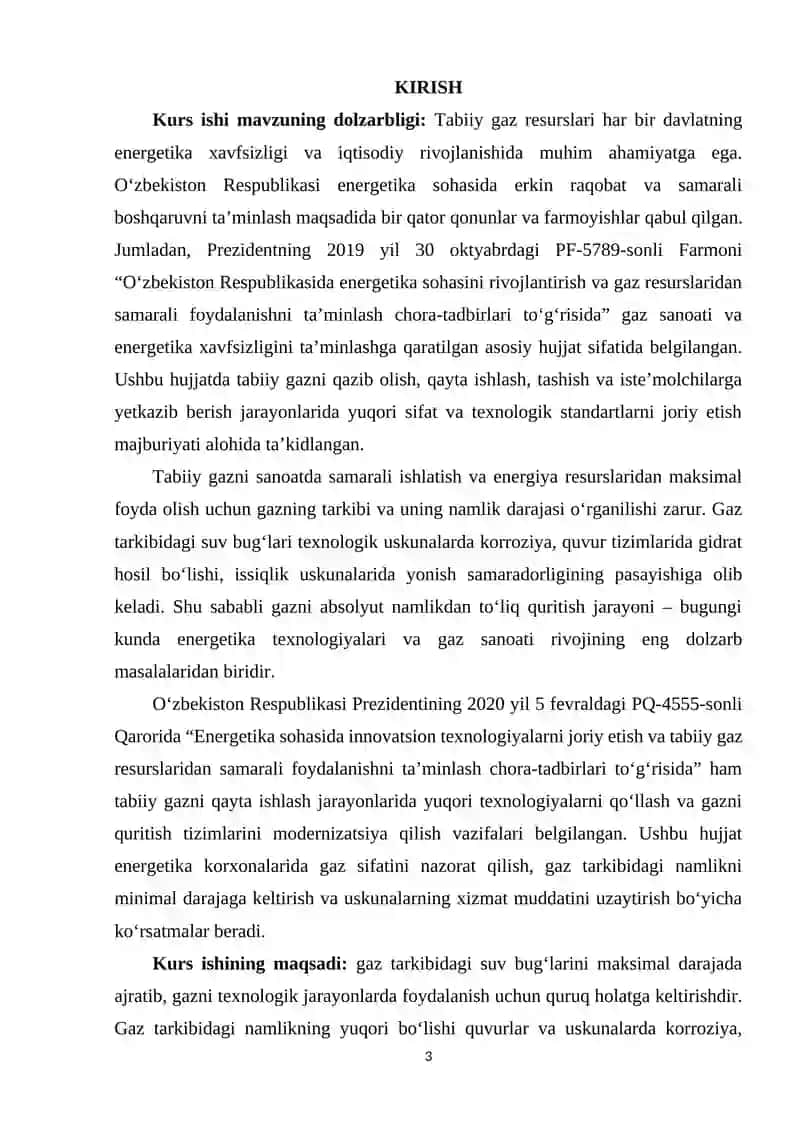 TABIIY GAZLARNI ABSOLYUT NAMLIKDAN QURITISH JARAYONI 2