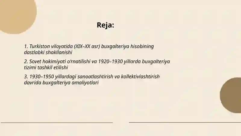 O'zbekistonda buxgalteriya hisobining rivojlanish tarixi 2