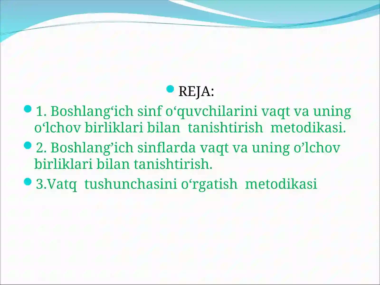Vaqt o‘lchov birliklarini o'rgatish metodikasi 2