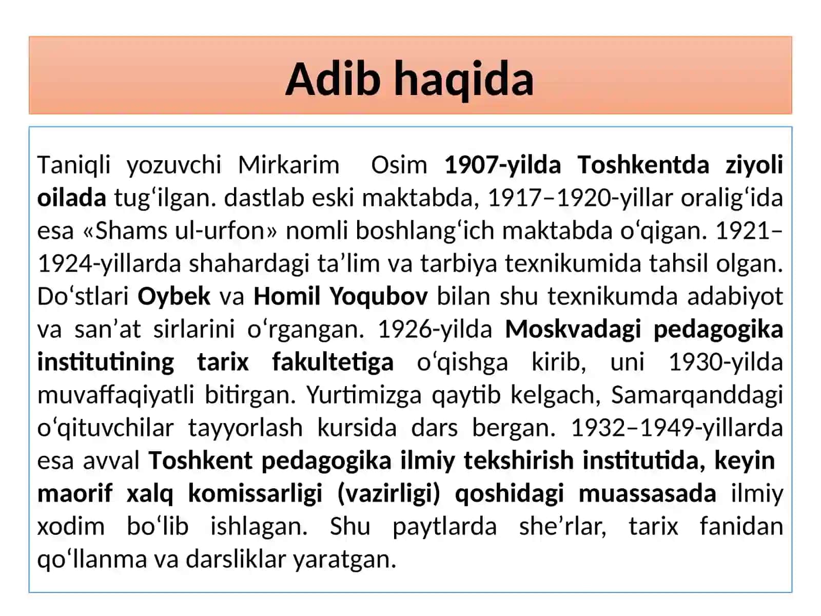 5-sinf Adabiyot dars ishlanma. Zulmat ichra nur qissasi 2