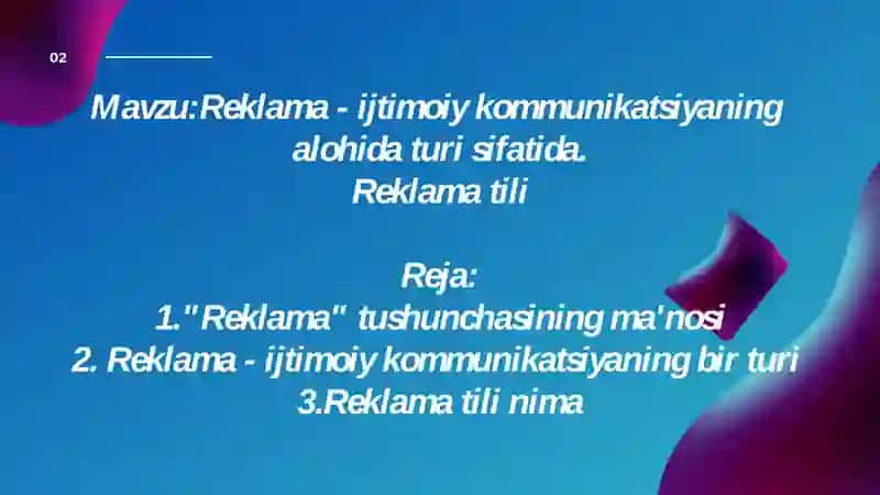 Reklama tili slayd 2