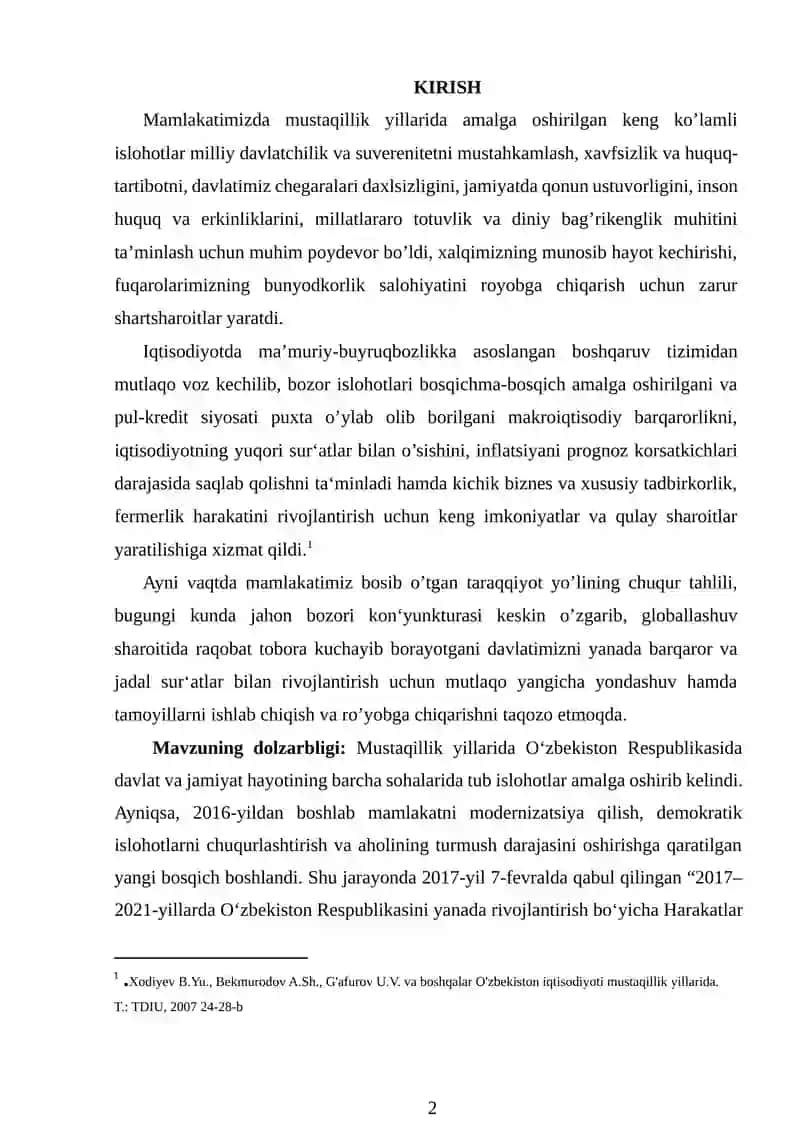 2017-2021-YILLARDA O‘ZBEKISTON RESPUBLIKASINI YANADA RIVOJLANTIRISH BOʻYICHA HARAKATLAR STRATEGIYASI VA  UNDA BELGILANGAN USTUVOR YOʻNALISHLAR 2