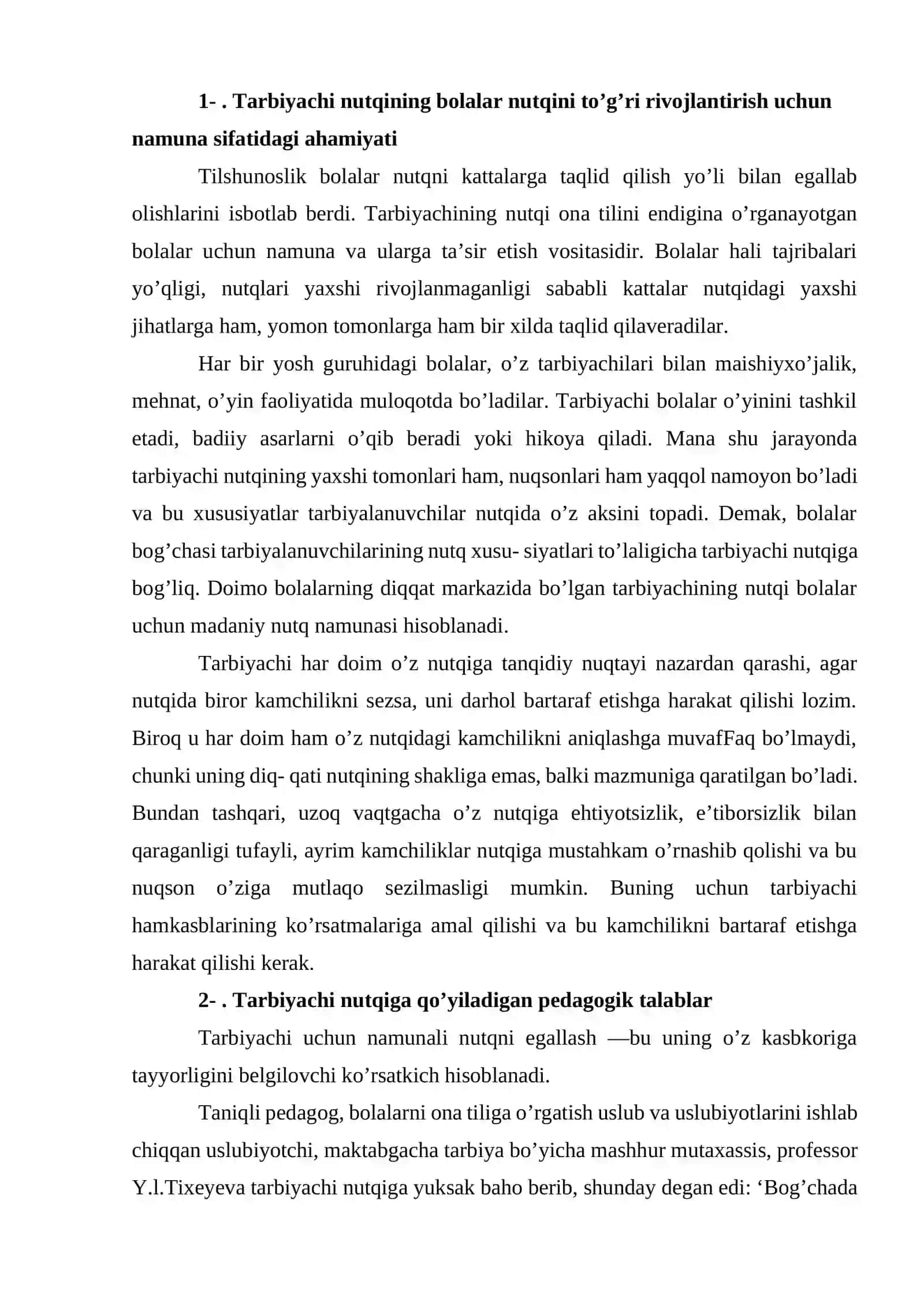 Tarbiyachining nutqi - bolalar nutqini rivojlantirishning asosiy manbayi 2