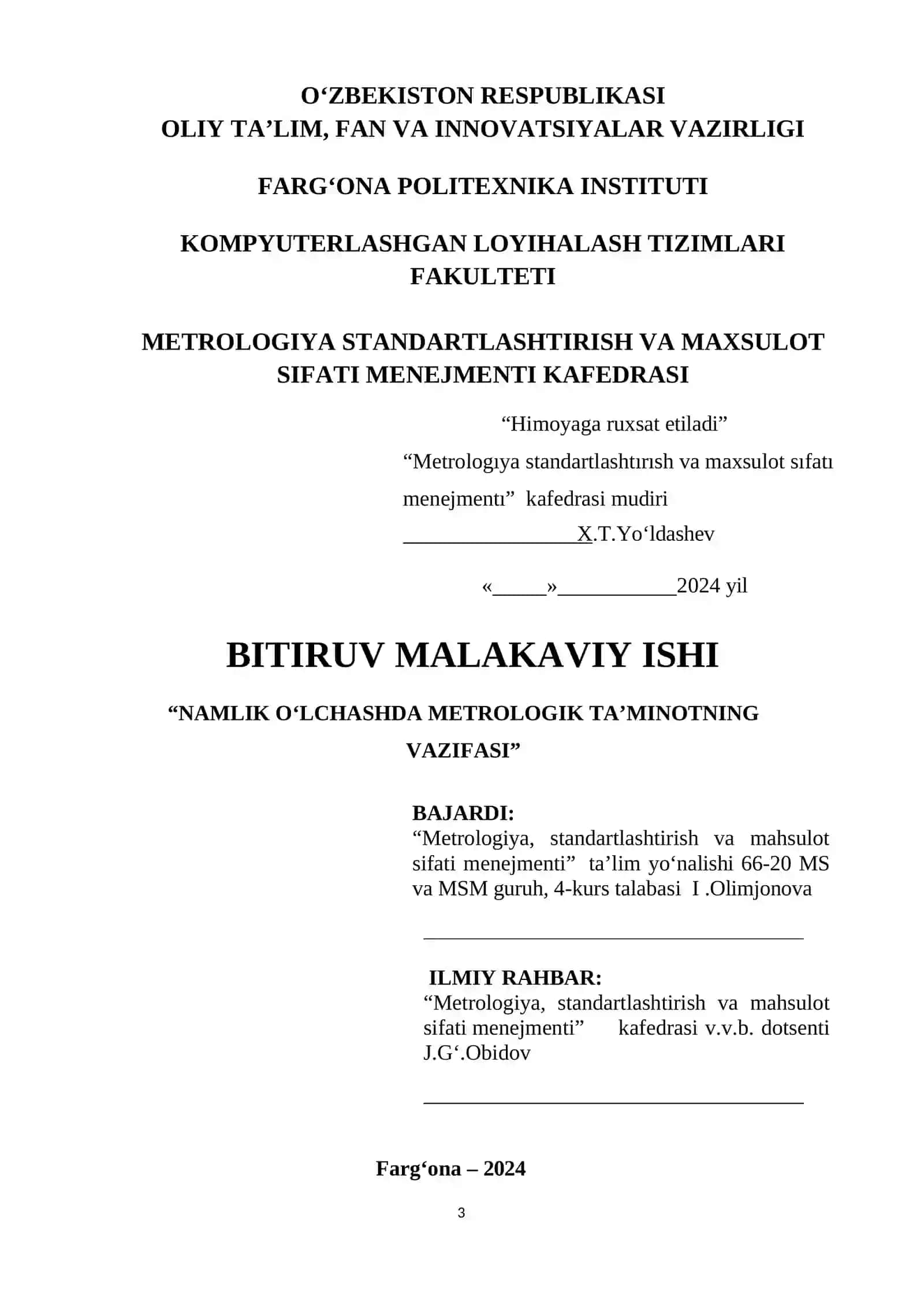 MEVA VA SABZAVOTLARNI SAQLASHDA NAMLIK VA HARORATNI NAZORAT QILISH VOSITALARINING METROLOGIK XARAKTERISTIKALARI 2