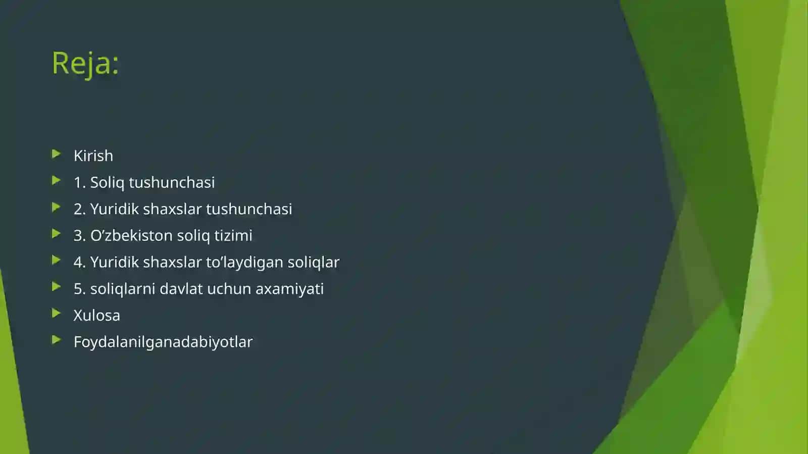 Yuridik shaxslar to‘laydigansoliqlarga umumiy tavsifnoma 2
