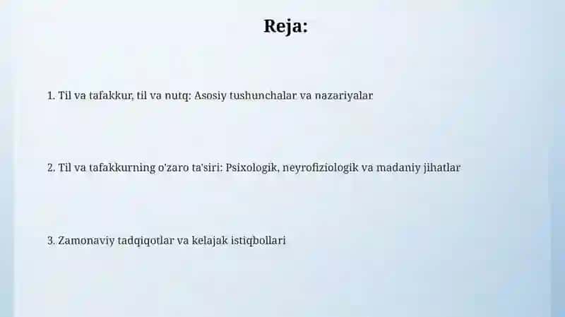 Til va tafakkur, til va nutq munosabati 2