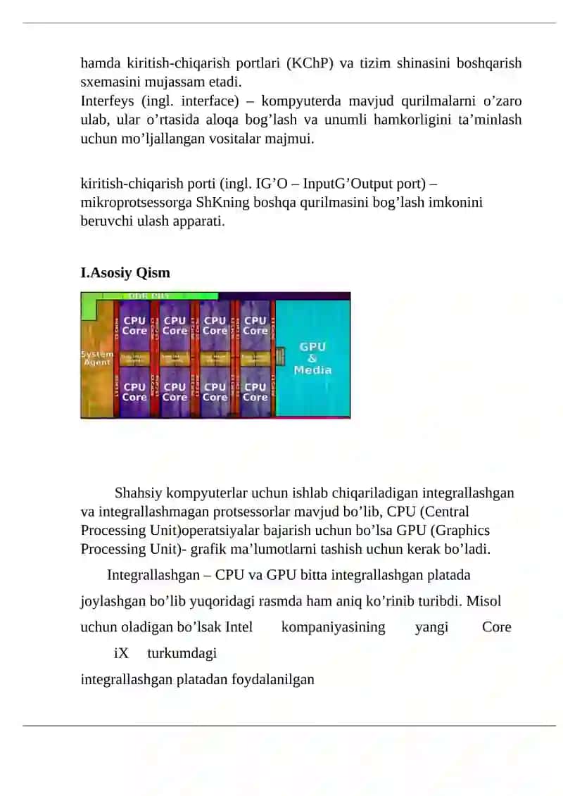 MIKROPROTSESSORLAR VA ULARNI ISHLATISH TAMOYILLARI 2
