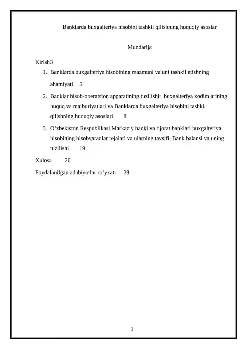 Banklarda Buxgalteriya Hisobini Tashkil Qilishning Huquqiy Asoslari 2