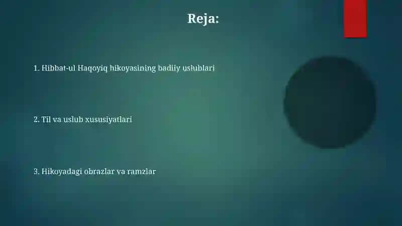 Хибатул- Ҳақойиқ достонидаги 7 та асосий қаҳрамоннинг ҳар бирининг ўзгача хулқ-атвор ва маънавий дунёси 15-аср Бухоросининг ижтимоий муҳитини акс эттиради 2