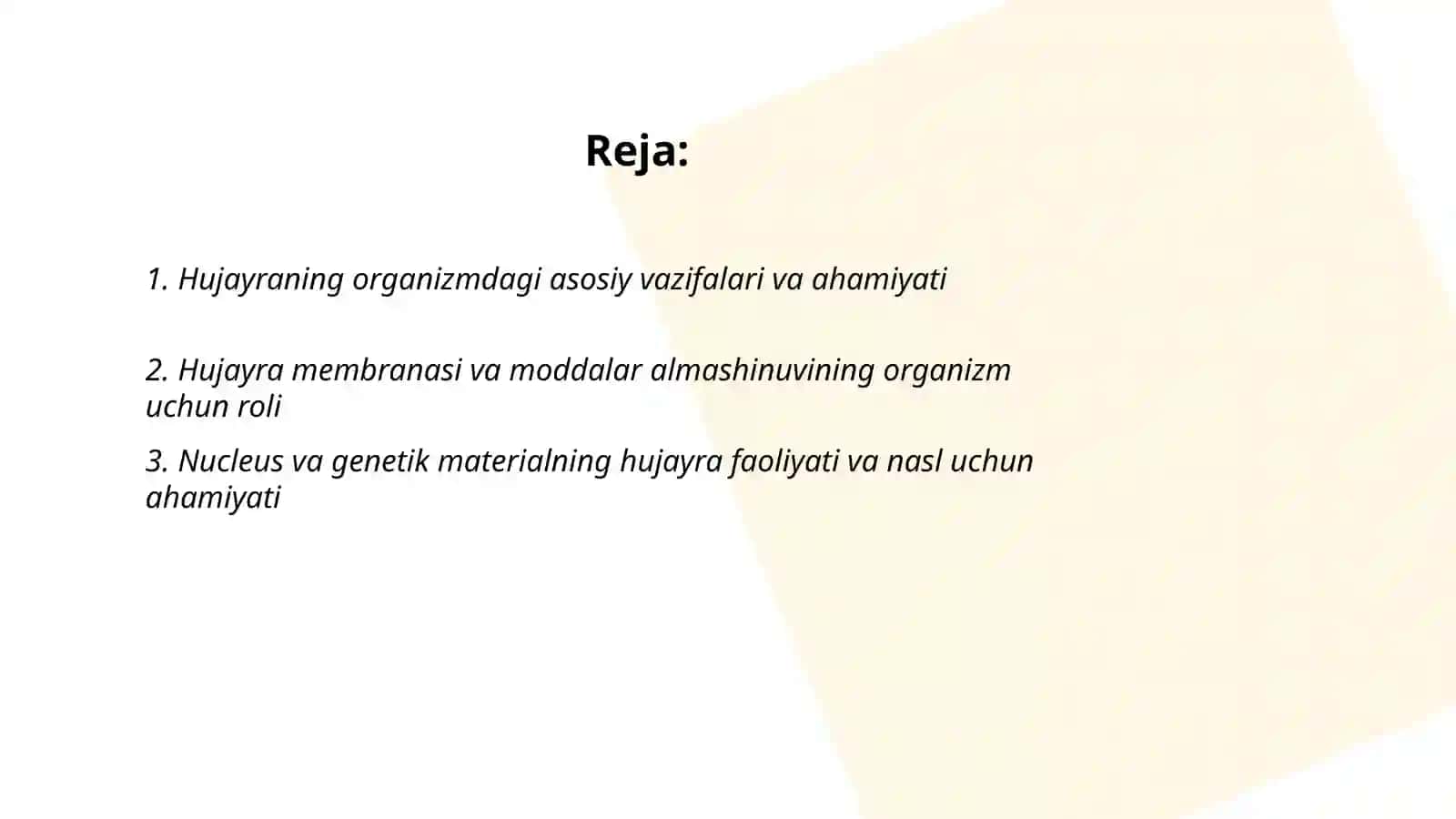 Hujayra va toqimalarning organizm uchun ahamiyati 2