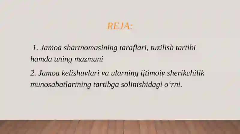 JAMOA SHARTNOMALARI VA JAMOAKELISHUVLARI 2