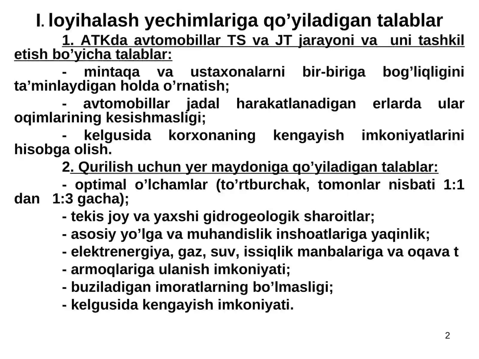 8-mavzu Avtotransport korxonalarini rejalashtirish 2