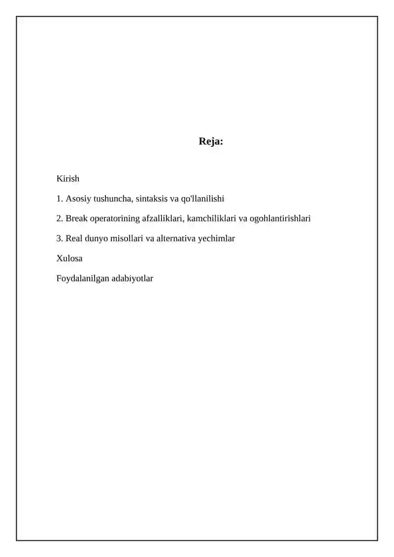 Break operatori c++ 2