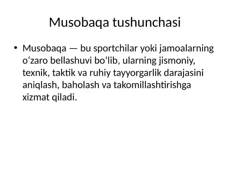 Musobaqa va uning turlari 2