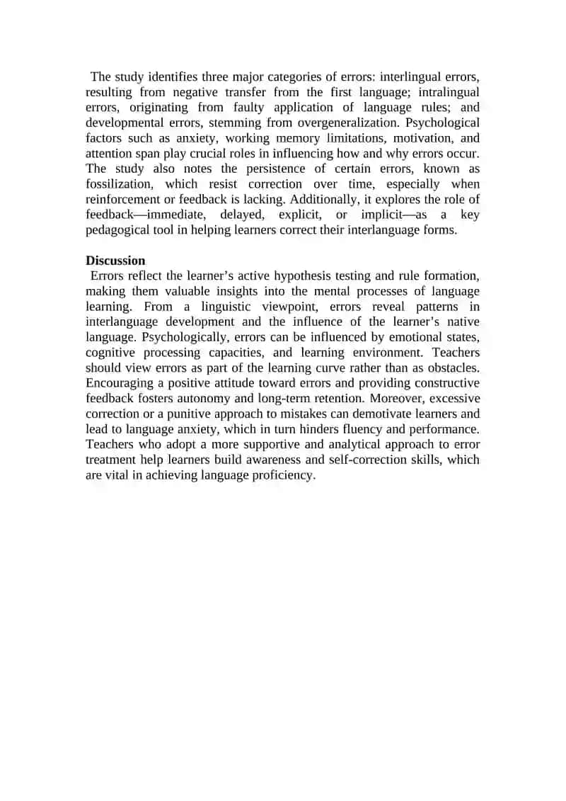 Errors in Language Learning: A Linguistic and Psychological Approach 2