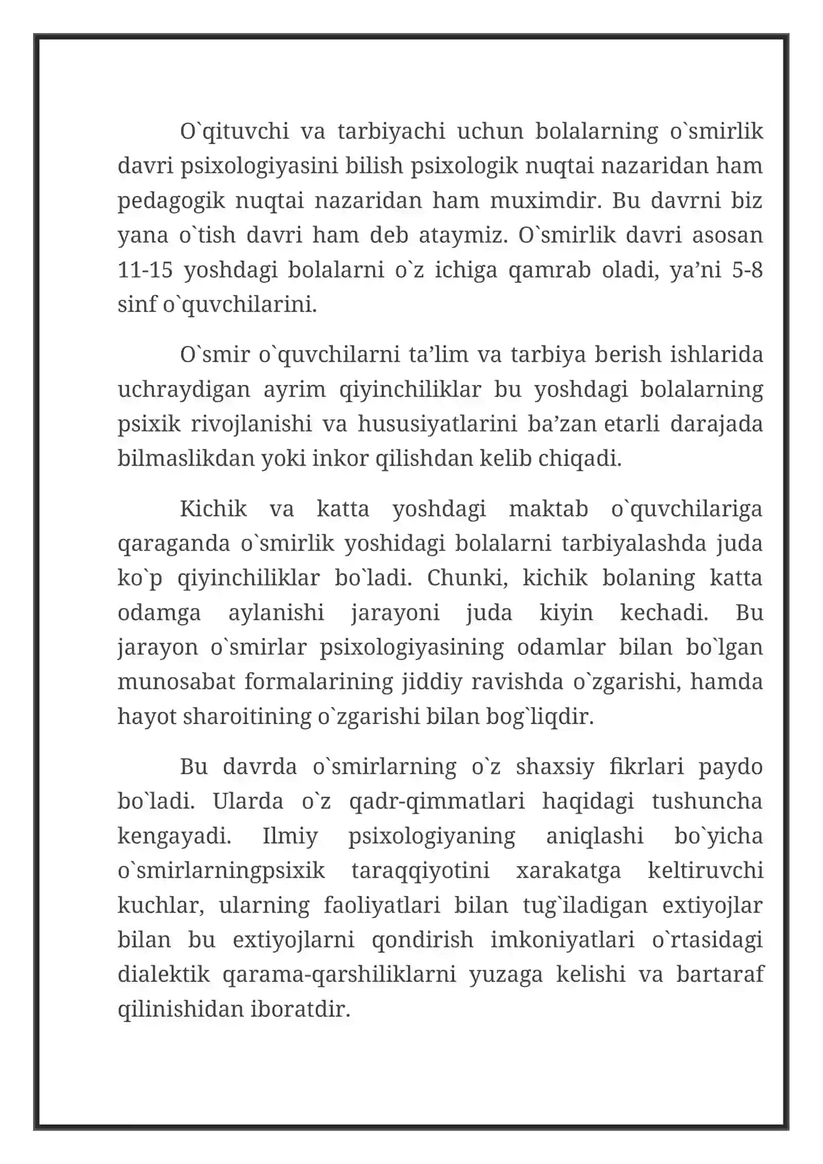 O`SMIRLIK DAVRIDA PSIXOFIZIOLOGIK RIVOJLANISHNING UMUMIY TAVSIFI 2