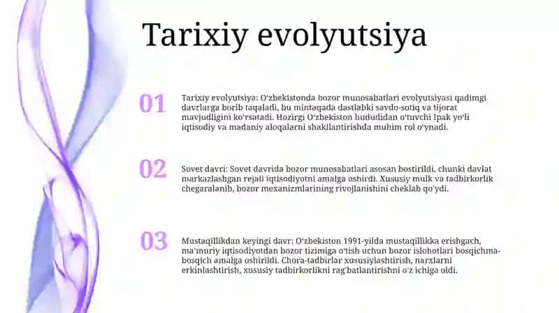 O'Zbekistonda Bozor Munosabatlarining Rivojlanishi 2