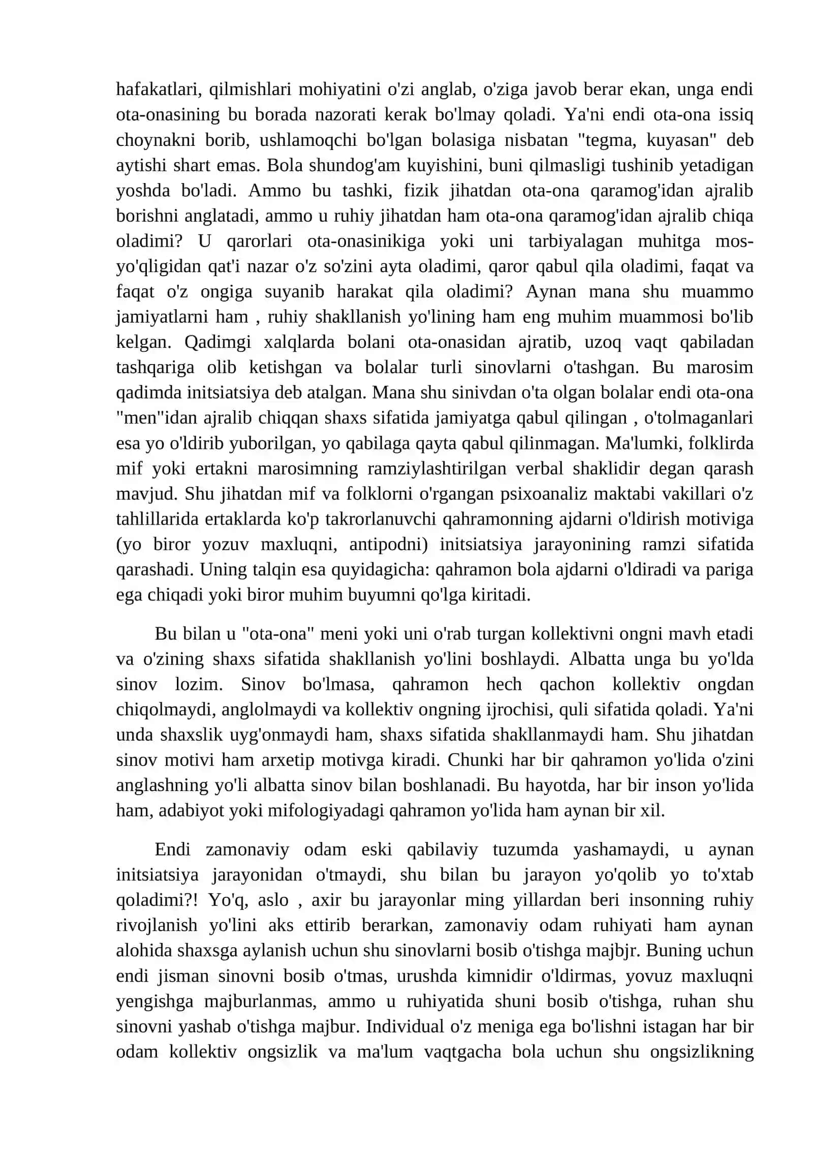 Inson shaxsiyatining arxetipik yo`li 2