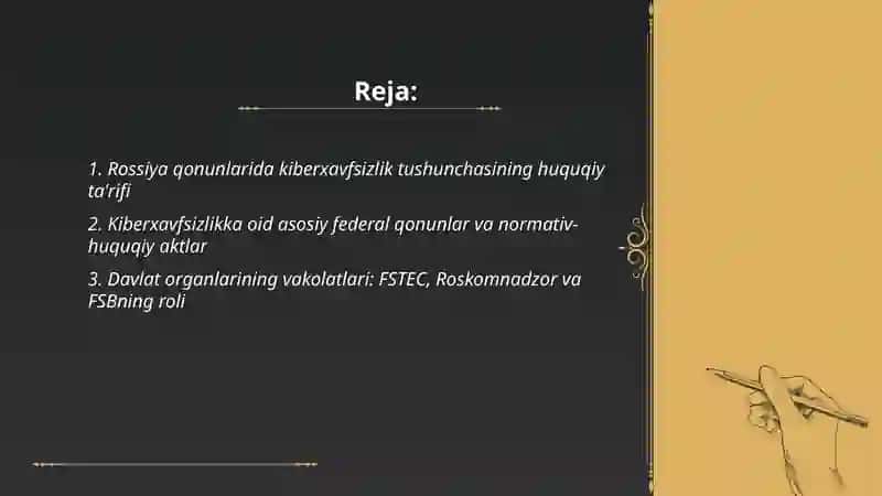 Kiberxavfsizlik Rossiya qonunchiligida 2