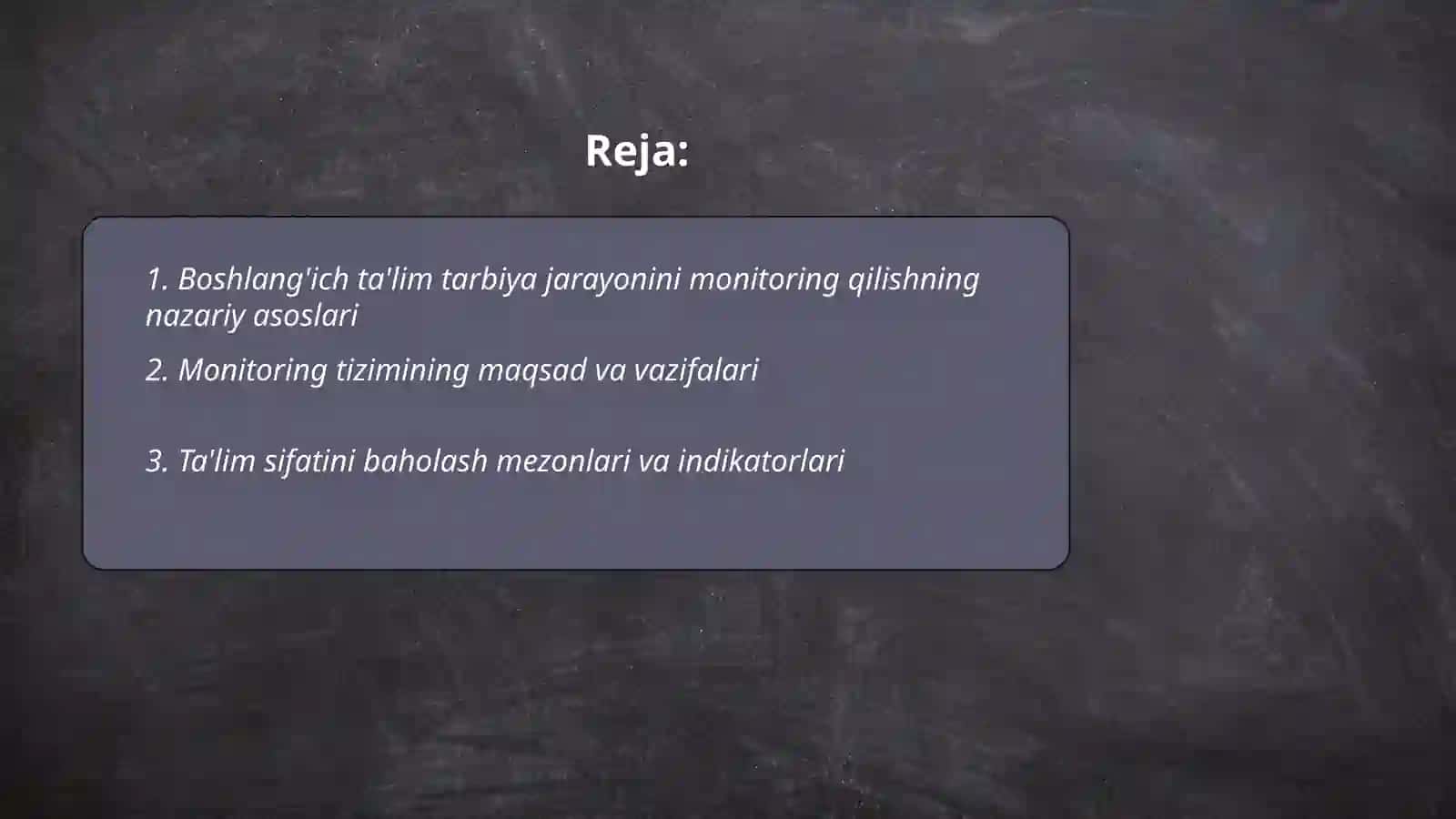 Boshlanģich ta'lim tarbiya jarayonini monitoring qilish 2