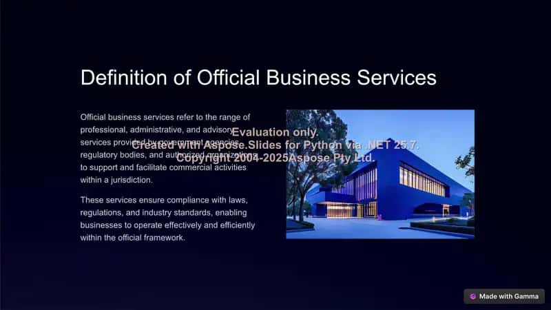 Introduction to Official Business Services 2