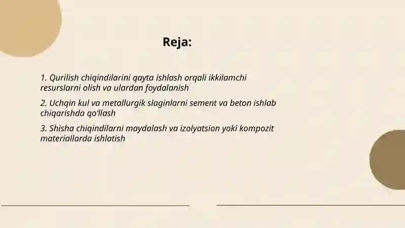 Qurulish materiallari ishlab chiqarish 2