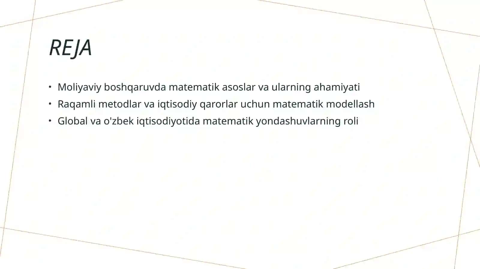 Moliyaviy menejmentning matematik asoslari 2