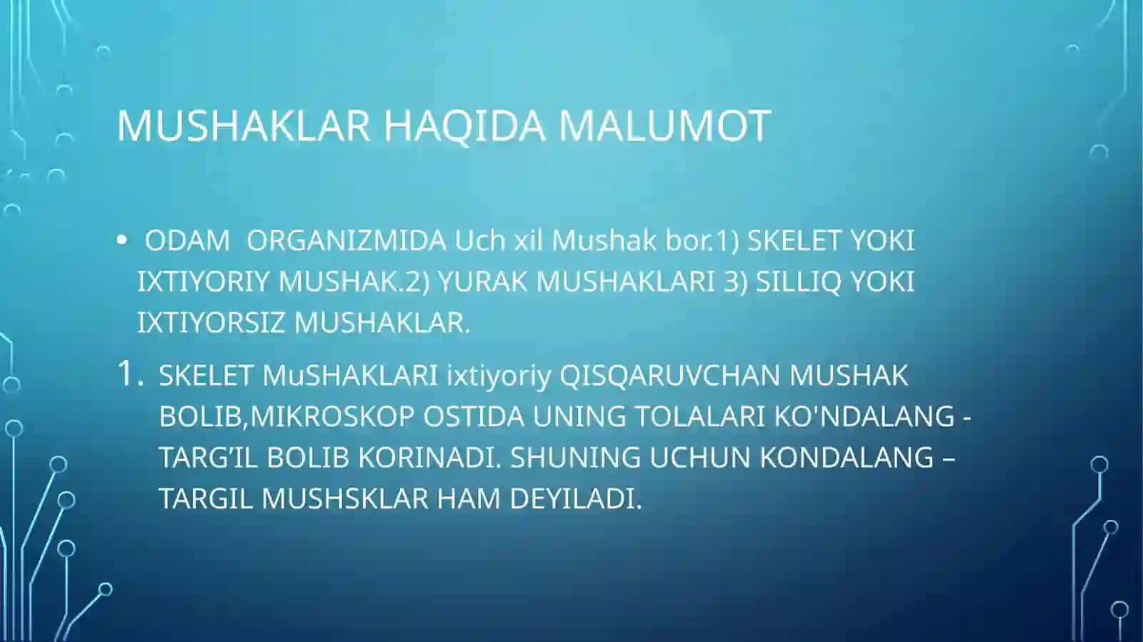 Bosh va bo’yin mushaklari. Bo’yin uchburchaklari va fassiyalari 2