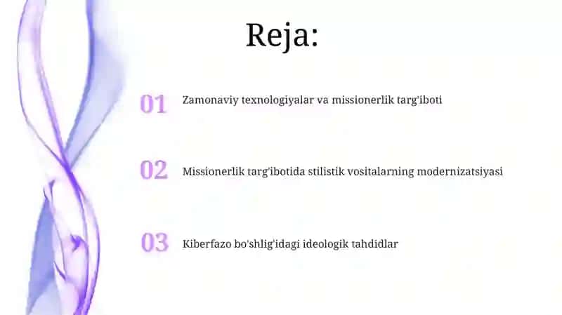 Misionerlik targʻibotida uslub vositalarning zamonaviylashuvi kiber makonda mafkuraviy tahdidlar 2