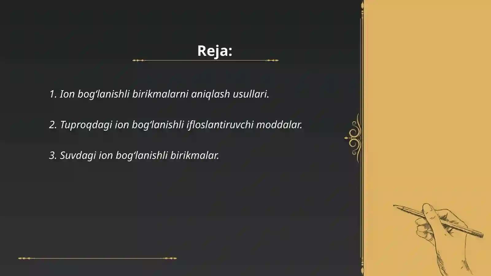 ifloslanishida ion bog‘lanishli birikmalarni tozalash 2