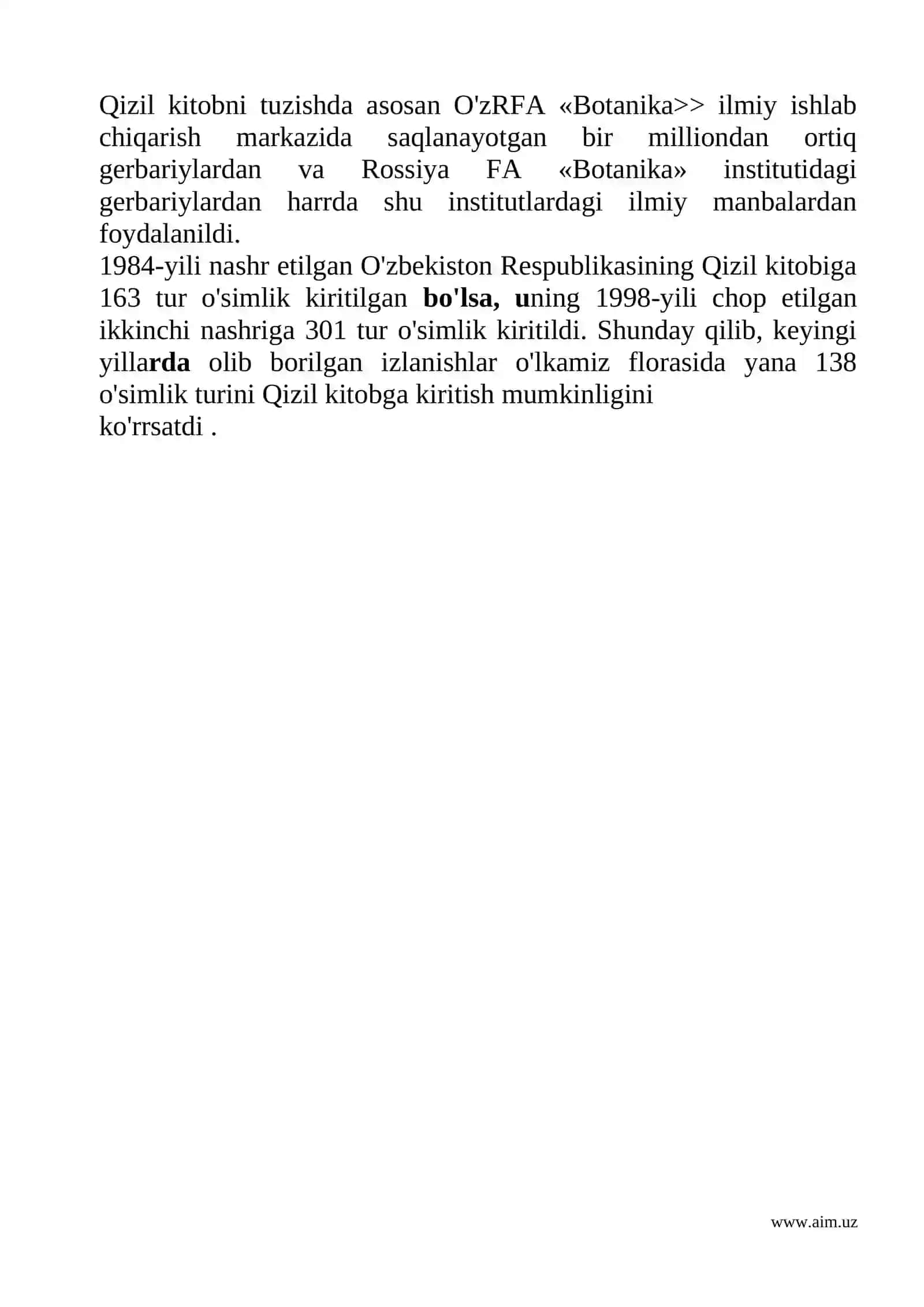 O'ZBEKISTON RESPUBLIKASINING QIZIL KITOBI 2