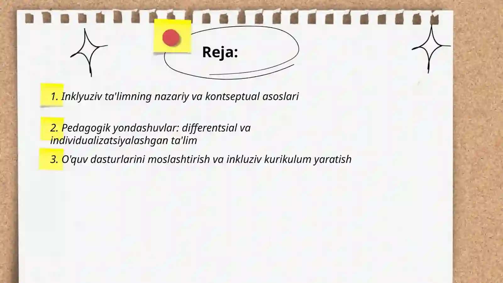 Inklyuziv ta'limning pedagogik - psixologik va tashkiliy shartlari 2
