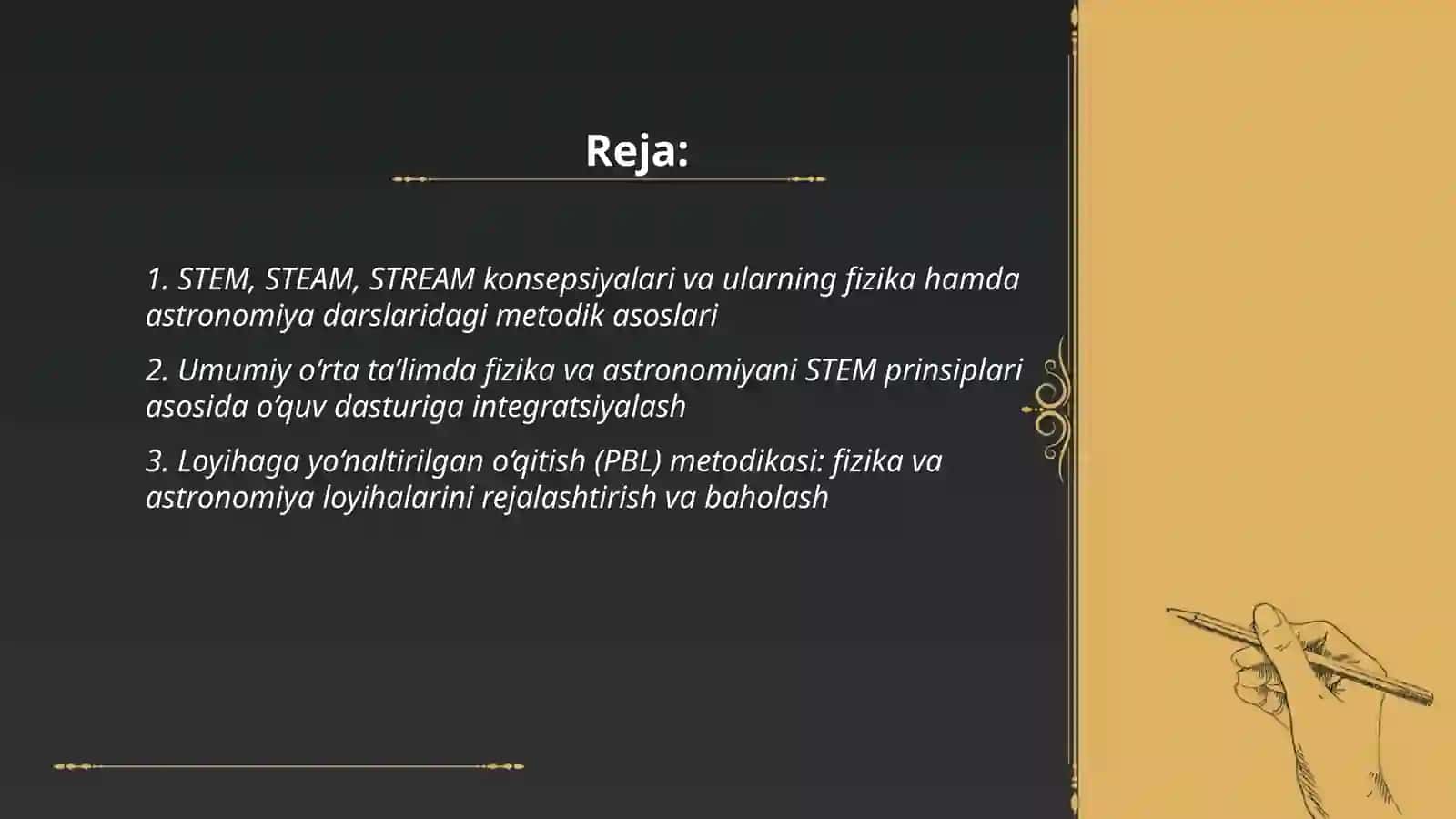 Umumiy o‘rta ta’limda fizika va astranomiya fanlarini o‘qitishda STEM, STEAM, STREAM yondashuvdan foydalanish metodikasi 2