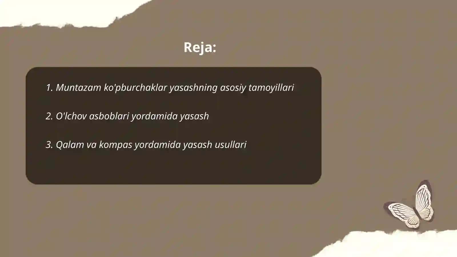 Muntazam ko'pburchaklar yasash usullari 2