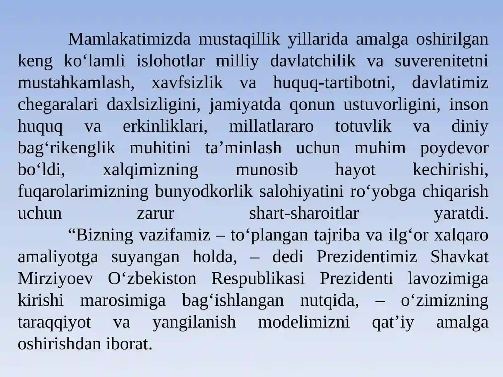 O‘zbekiston: milliy tiklanishdan – milliy yuksalish sari 2