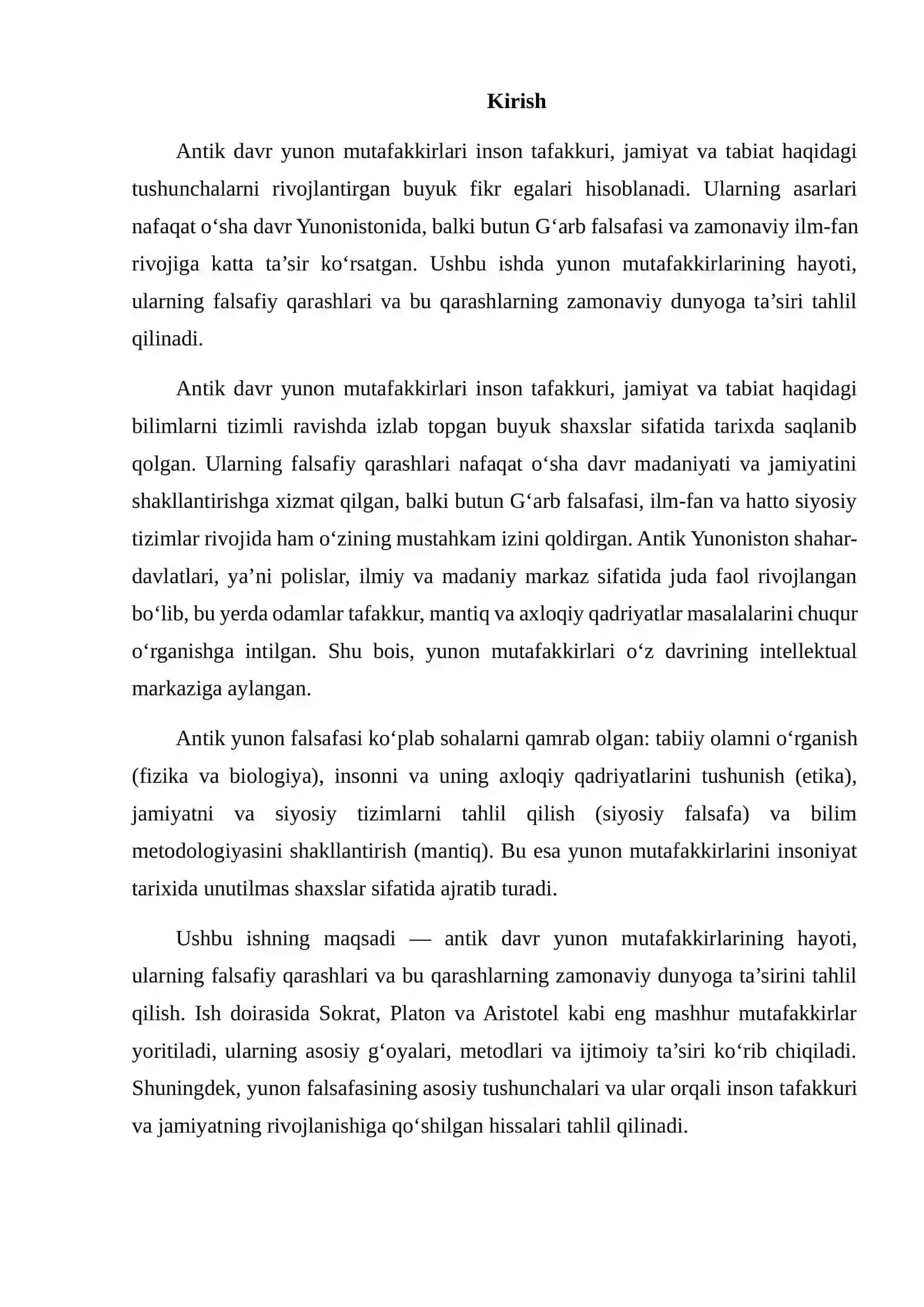 ANTIK DAVR YUNON MUTAFAKKIRLARI 2