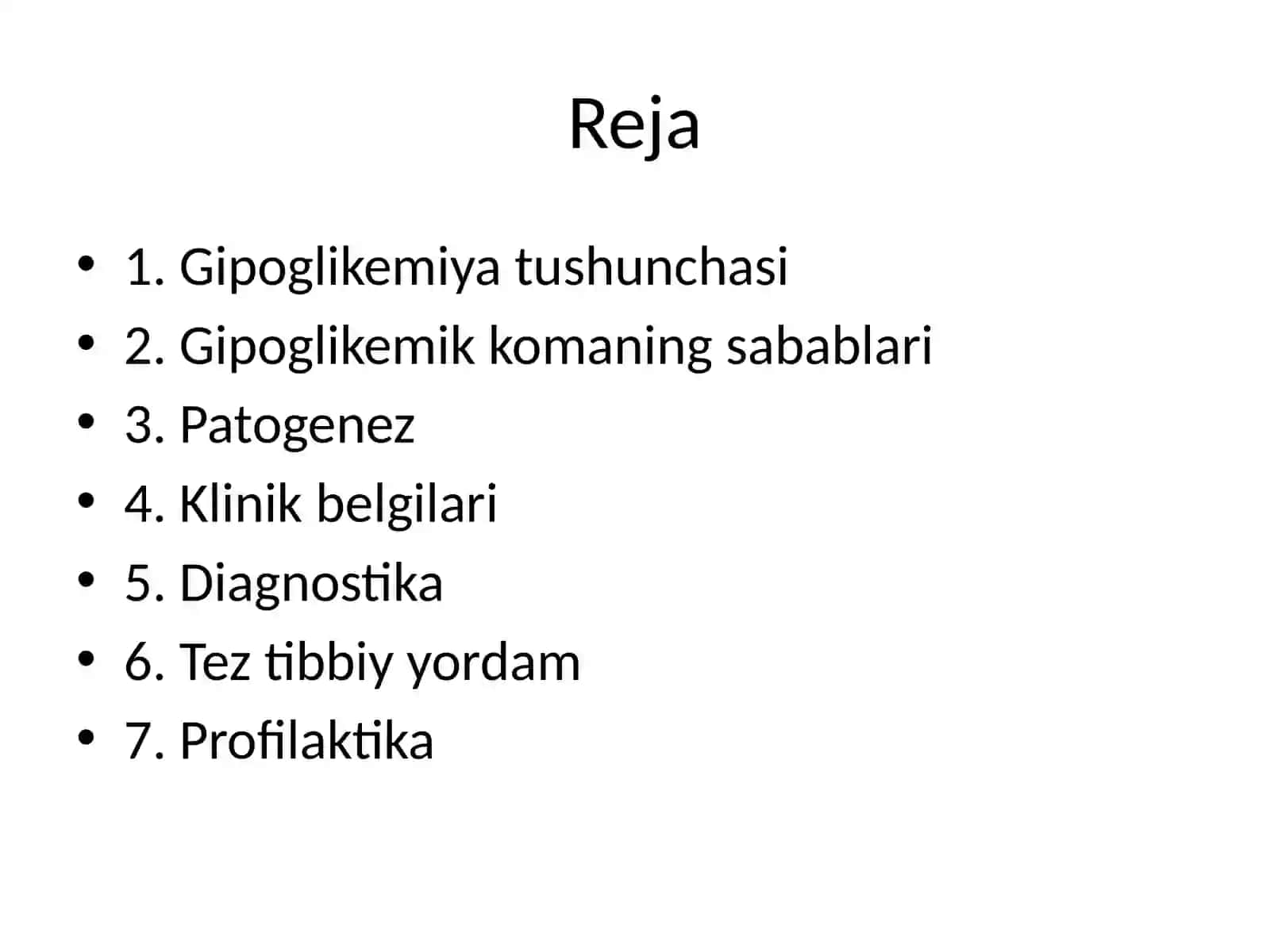 Komatoz holat: Gipoglikemik komada tez tibbiy yordam 2