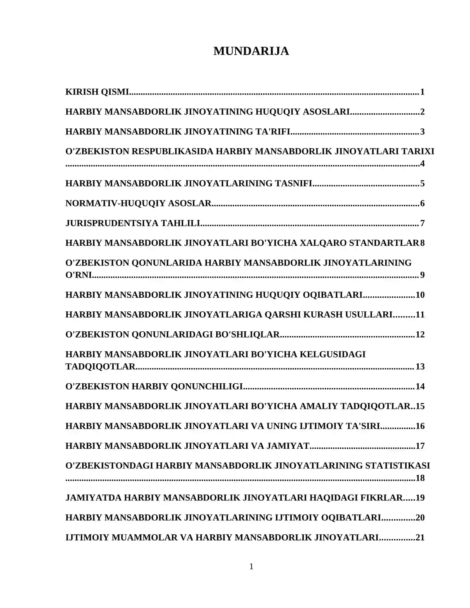 Harbiy mansabdorlik jinoyatining huquqiy tahlili 2