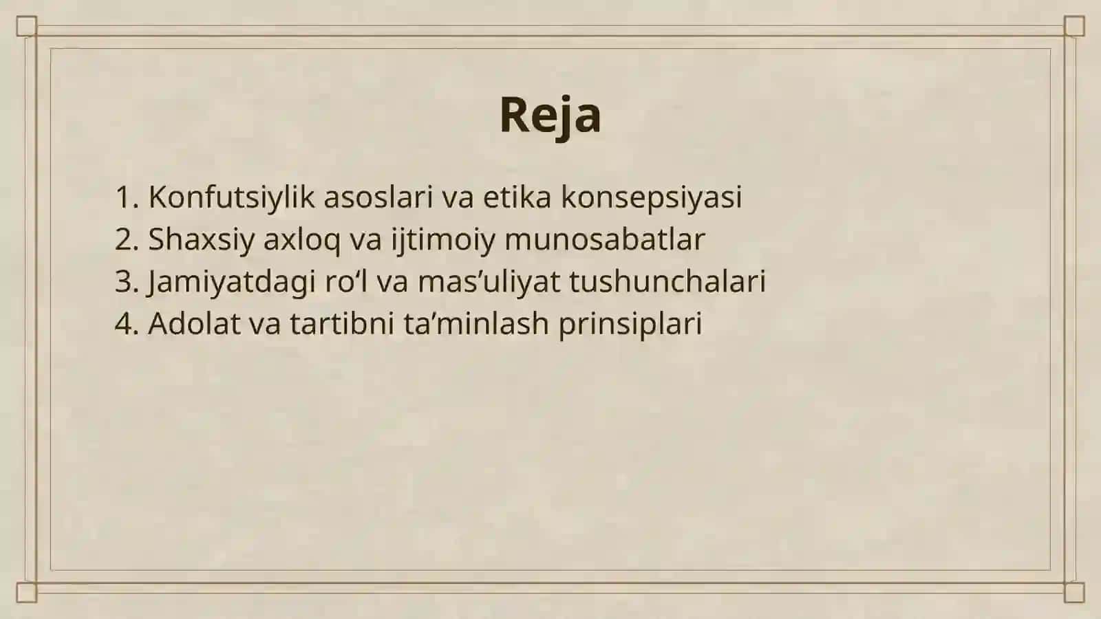 KONFUTSIYLIK TA'LIMOTIDA IJTIMOIY-AXLOQIY MASALALAR 2